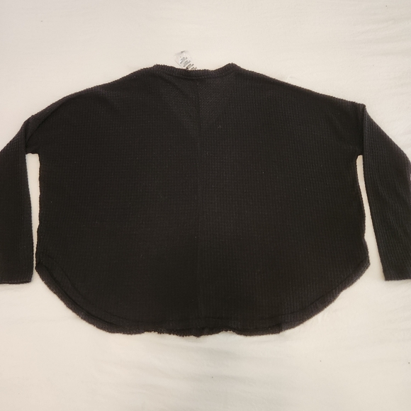 NWT L Urban Outfitters Out From Under Jojo Black Waffle Thermal Button-up Shirt - Picture 9 of 13